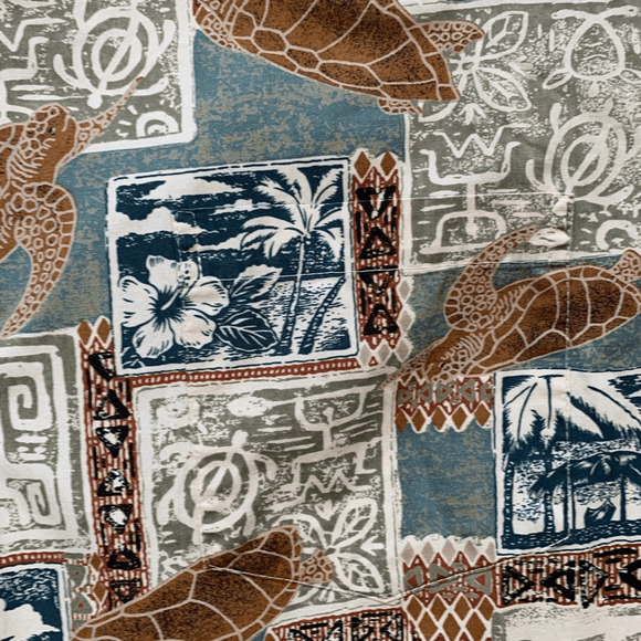 Vintage 90s Royal Creations Hawaiian Printed Shirt Sea Turtle Made in Hawaii Top - Picture 8 of 12